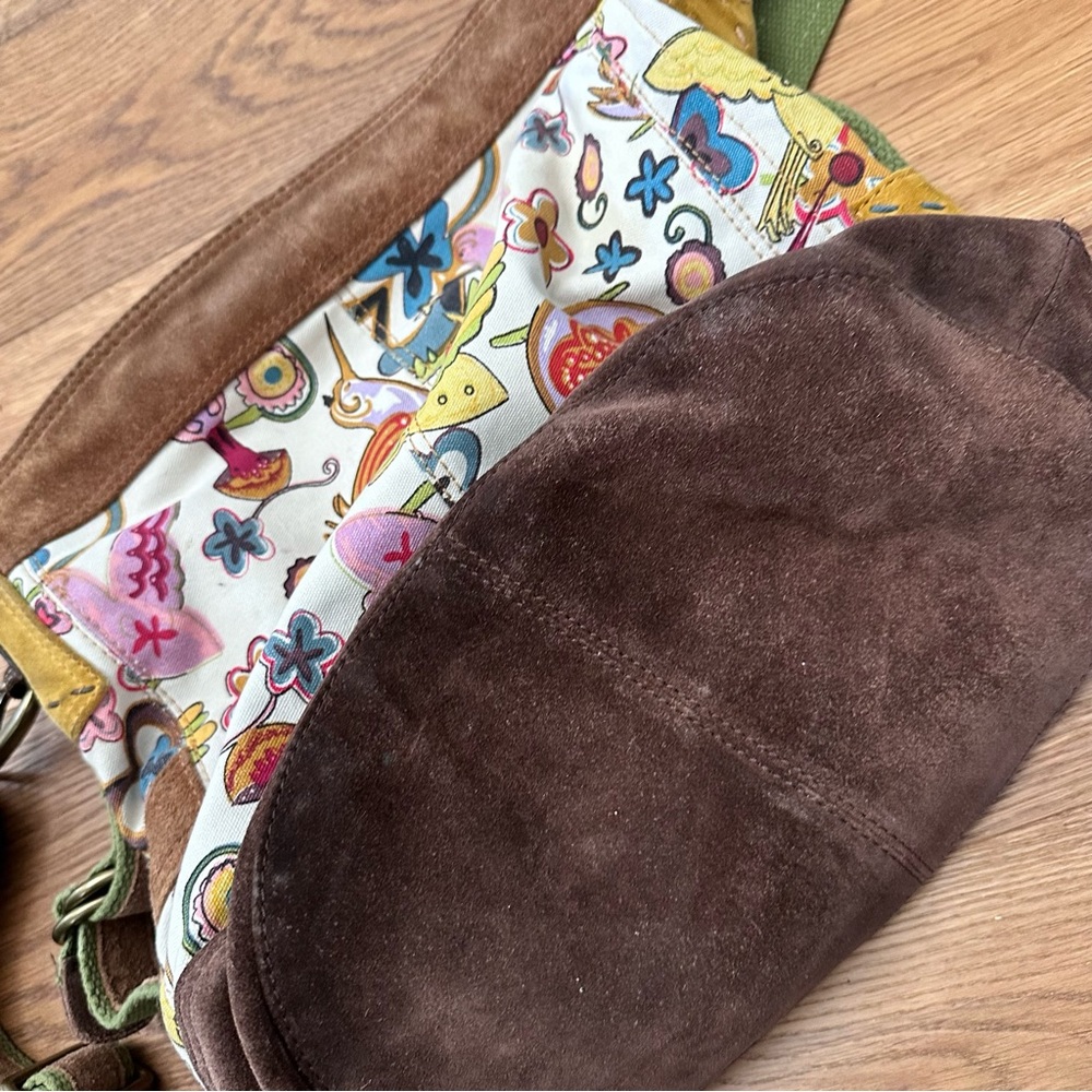 Lucky Brand Floral Patterned Canvas and Suede Tote Bag - Picture 12 of 16